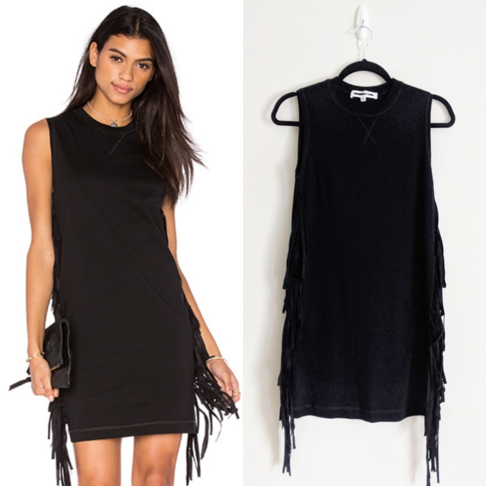 McQ Alexander McQueen Faux Suede Fringe Dress